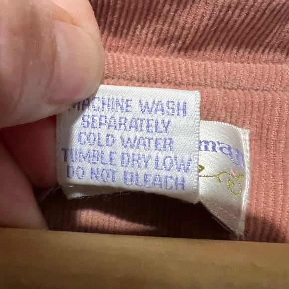 Vintage Casey Coleman Denim Embroidery Angels Lined Shacket M/L Corduroy Pockets - Picture 9 of 15